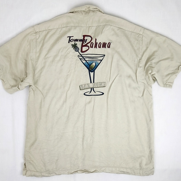 Tommy Bahama Martini Embroidered Cocktail Button Down Shirt. - Picture 1 of 7